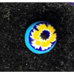 Micro Turquoise Blue-colored Mosaic earrings in Gold wash, Vintage